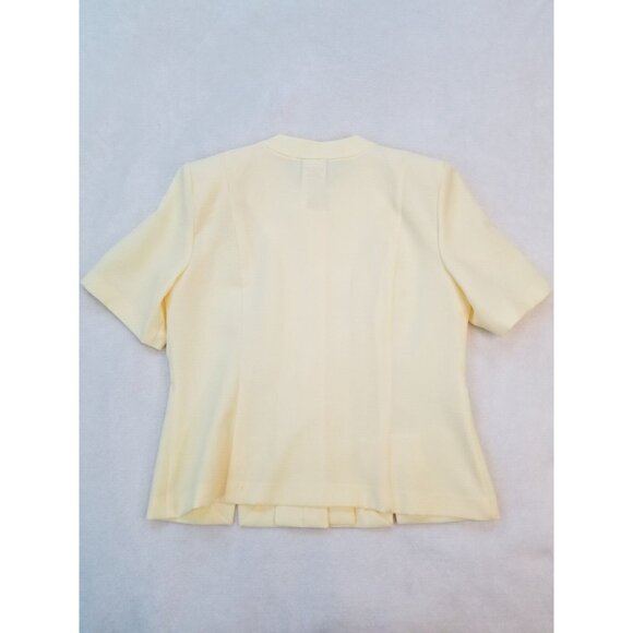 Leslie Belle Short Sleeve Jacket Career Dress Vintage Mature Cream Off White 12P - Picture 8 of 9